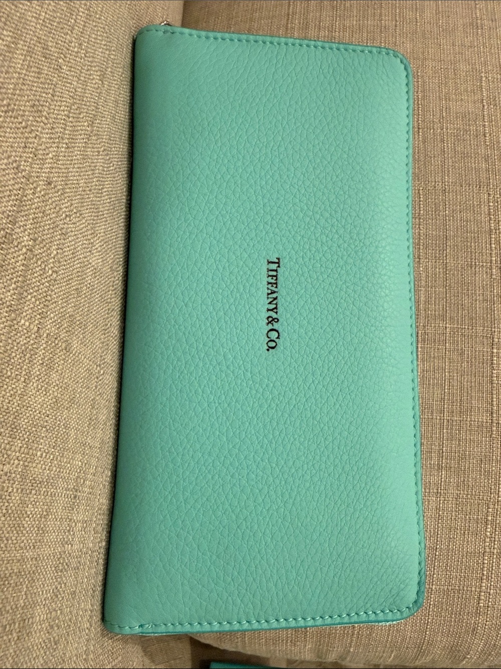 Rare Brand New Tiffany & Co. Signature Blue Leather Zip Wallet